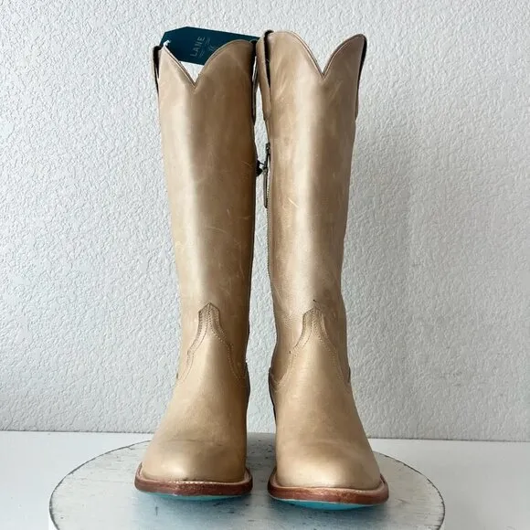 Lane PLAIN JANE Womens Cowboy Boots 7 Butterscotch Western Cowgirl Mid Calf Tall