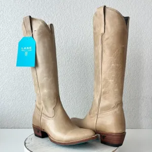 Lane PLAIN JANE Womens Cowboy Boots 7 Butterscotch Western Cowgirl Mid Calf Tall