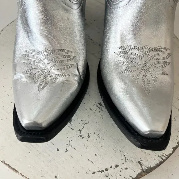 Lane SMOKESHOW Womens Cowboy Boots 10 Silver Trail Western Cowgirl Mid Calf Tall