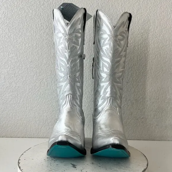 Lane SMOKESHOW Womens Cowboy Boots 10 Silver Trail Western Cowgirl Mid Calf Tall