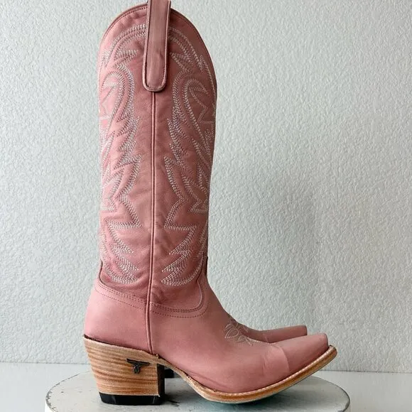 Lane SMOKESHOW Womens Cowboy Boots 6.5 Pink Leather Western Cowgirl Mid Calf