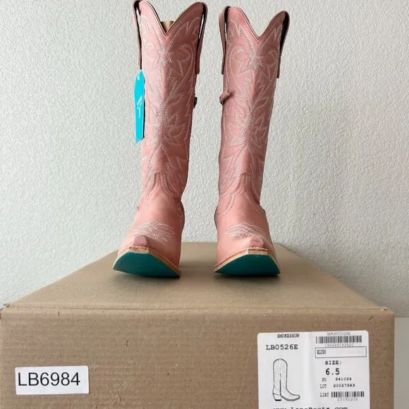 Lane SMOKESHOW Womens Cowboy Boots 6.5 Pink Leather Western Cowgirl Mid Calf