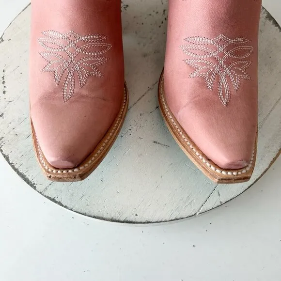Lane SMOKESHOW Womens Cowboy Boots 6.5 Pink Leather Western Cowgirl Mid Calf