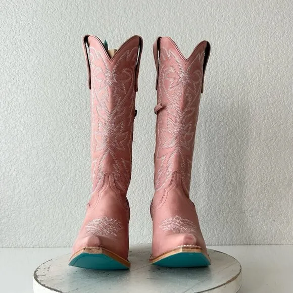 Lane SMOKESHOW Womens Cowboy Boots 6.5 Pink Leather Western Cowgirl Mid Calf