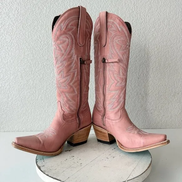 Lane SMOKESHOW Womens Cowboy Boots 6.5 Pink Leather Western Cowgirl Mid Calf
