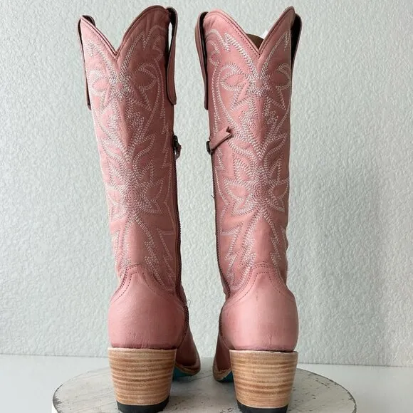 Lane SMOKESHOW Womens Cowboy Boots 6.5 Pink Leather Western Cowgirl Mid Calf