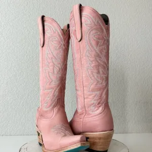 Lane SMOKESHOW Womens Cowboy Boots 6.5 Pink Leather Western Cowgirl Mid Calf