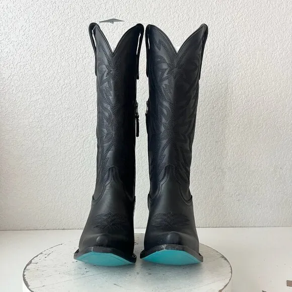Lane SMOKESHOW Womens Cowboy Boots 7.5 Black Leather Western Cowgirl Mid Calf