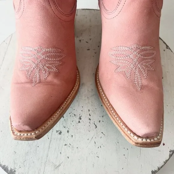 Lane SMOKESHOW Womens Cowboy Boots 8 Pink Leather Western Cowgirl Mid Calf Tall