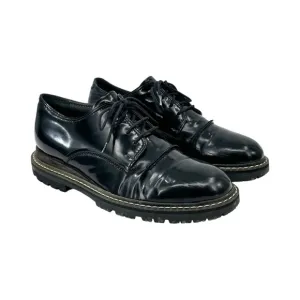 Lanvin Black High Shine Chunky Patent Leather Derby Shoes Oxfords Derbys sz UK 7