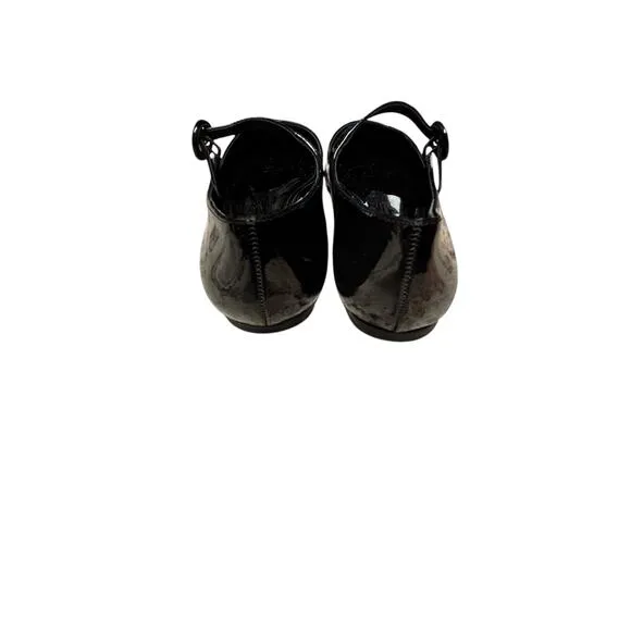 Larroude Patent Leather Mary Jane Shoes Size 5 Black Round Toe Flat Balletcore