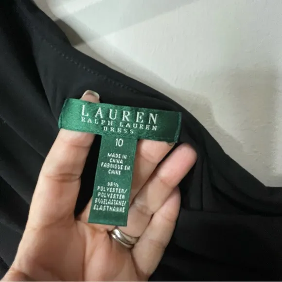 Lauren Ralph Lauren Black One Shoulder Fit and Flare Mini Dress  LBD  SZ 12 EUC