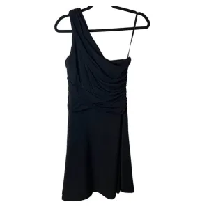 Lauren Ralph Lauren Black One Shoulder Fit and Flare Mini Dress  LBD  SZ 12 EUC