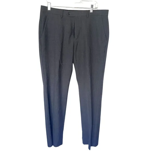 Lauren Ralph Lauren Men's  Slim Fit Gray 100% Wool Dress Pants Size 34W/30L