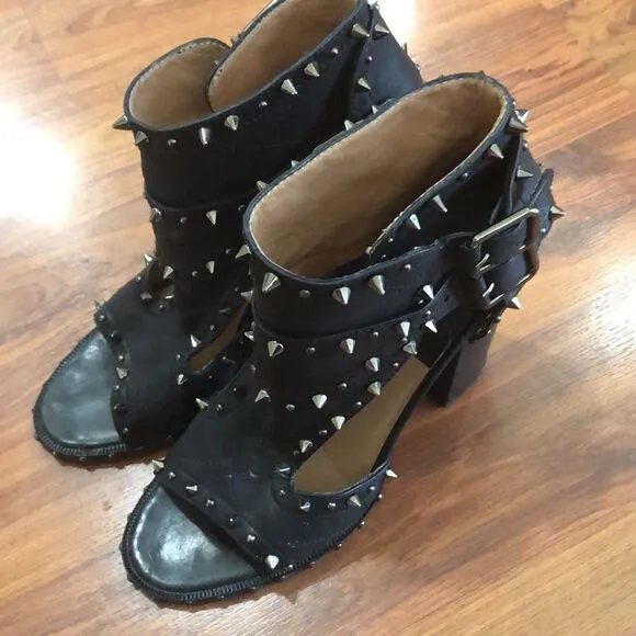 Laurence Decade Paris Studded biker chunky heels