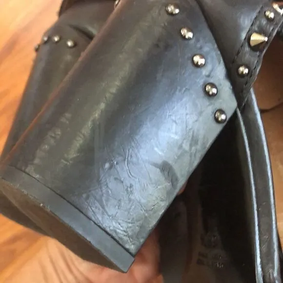 Laurence Decade Paris Studded biker chunky heels