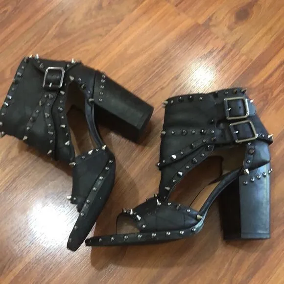 Laurence Decade Paris Studded biker chunky heels