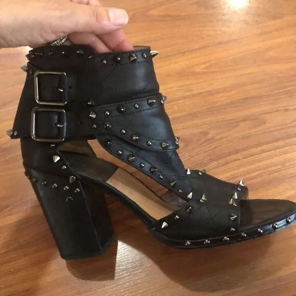 Laurence Decade Paris Studded biker chunky heels