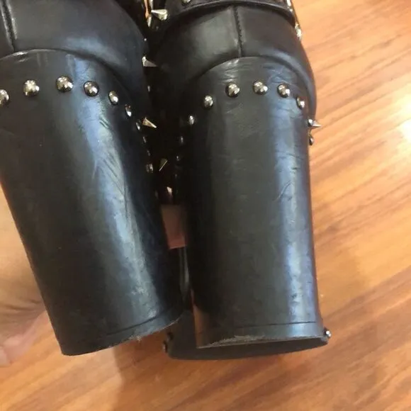 Laurence Decade Paris Studded biker chunky heels