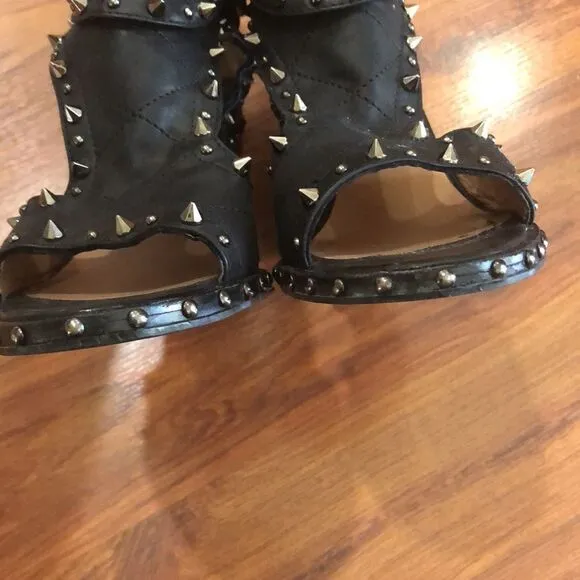 Laurence Decade Paris Studded biker chunky heels