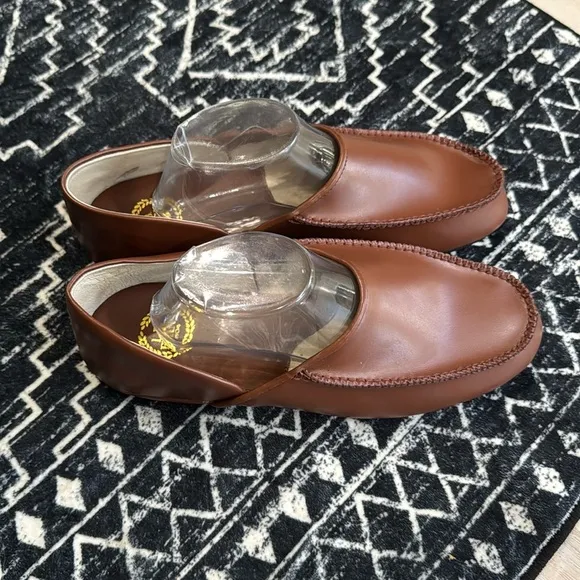 L.B. Evans Chicopee Tan Leather Slippers