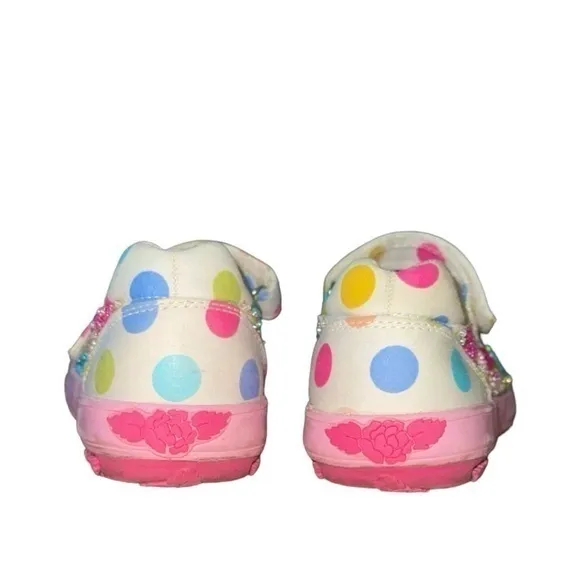 Lelli Kelly Kids Polka Dot Beaded Jeweled‎ Multicolored Mary Jane Shoes