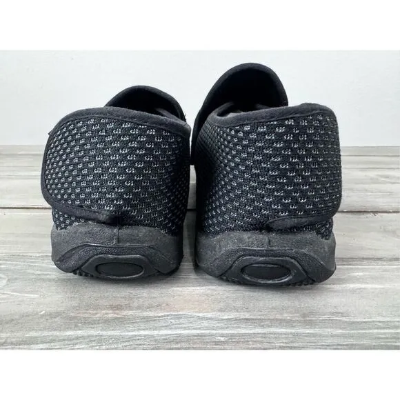 LESVAGO Breathable Black Adjustable Diabetic Slippers Mens Size 13