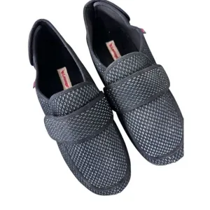 LESVAGO Breathable Black Adjustable Diabetic Slippers Mens Size 13