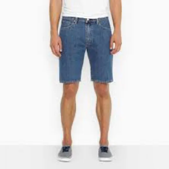 Levi’s 505 Blue Jean Shorts Regular Fit Medium Wash Denim Mens Size W38