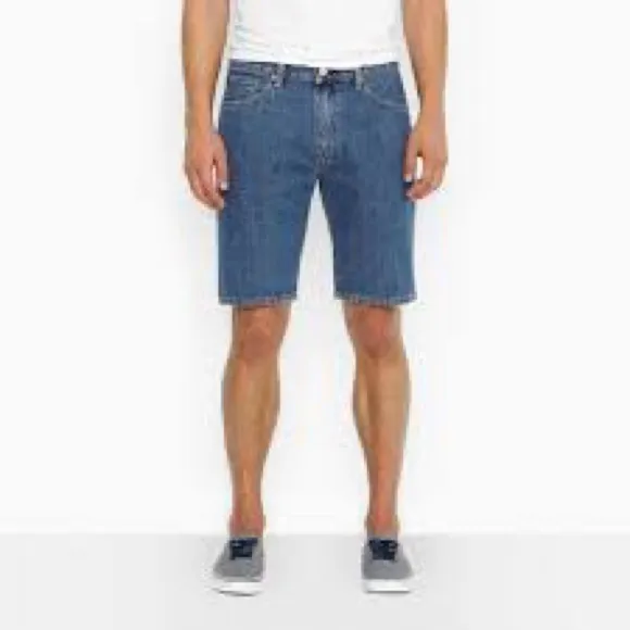 Levi’s 505 Blue Jean Shorts Regular Fit Medium Wash Denim Mens Size W38