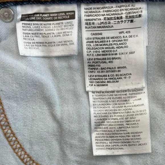 Levi’s 505 Blue Jean Shorts Regular Fit Medium Wash Denim Mens Size W38