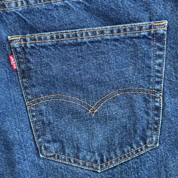 Levi’s 505 Blue Jean Shorts Regular Fit Medium Wash Denim Mens Size W38