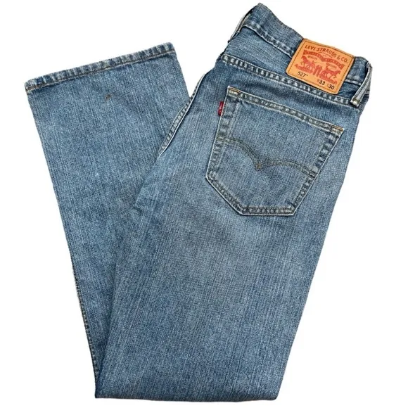 Levi’s Jeans Sexy Fit 527 Authentic Red Tab Medium Light Wash Blue Size W33 L30