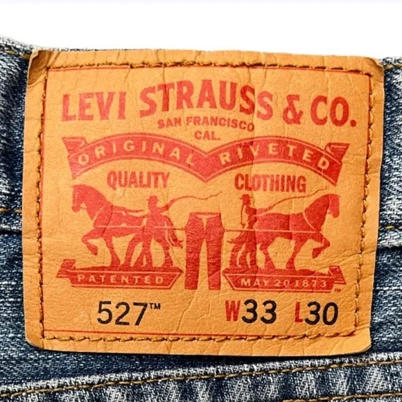 Levi’s Jeans Sexy Fit 527 Authentic Red Tab Medium Light Wash Blue Size W33 L30