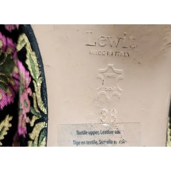 Lewit Brocade Smoking Slippers Flats Size EU 38/US 7.5