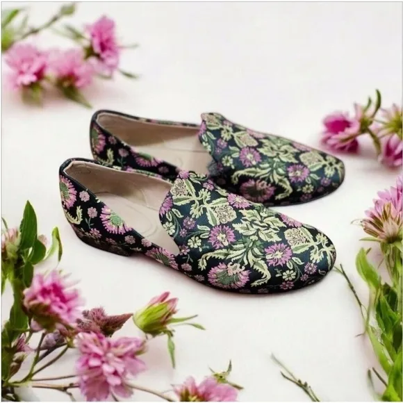 Lewit Brocade Smoking Slippers Flats Size EU 38/US 7.5