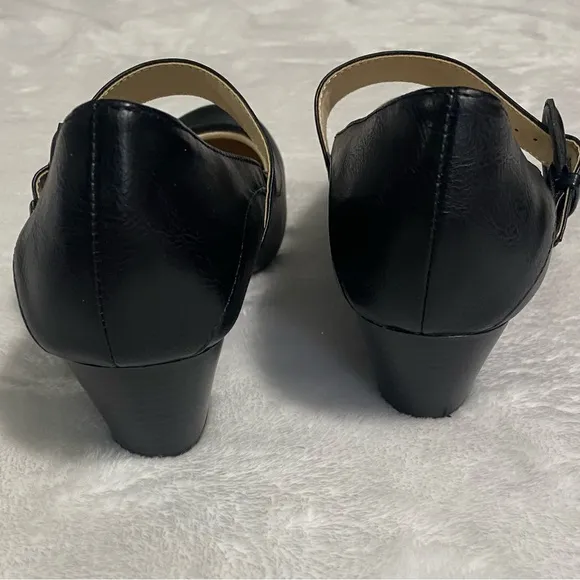 LifeStride Black Chunky Heel Mary Jane Shoes 9W