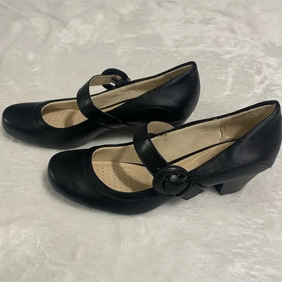 LifeStride Black Chunky Heel Mary Jane Shoes 9W