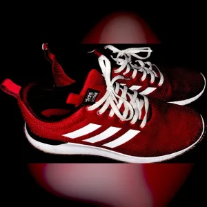 Like new adidas track and jogging shoes ultra light dri fit rare red blood kicks