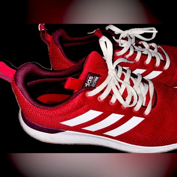 Like new adidas track and jogging shoes ultra light dri fit rare red blood kicks