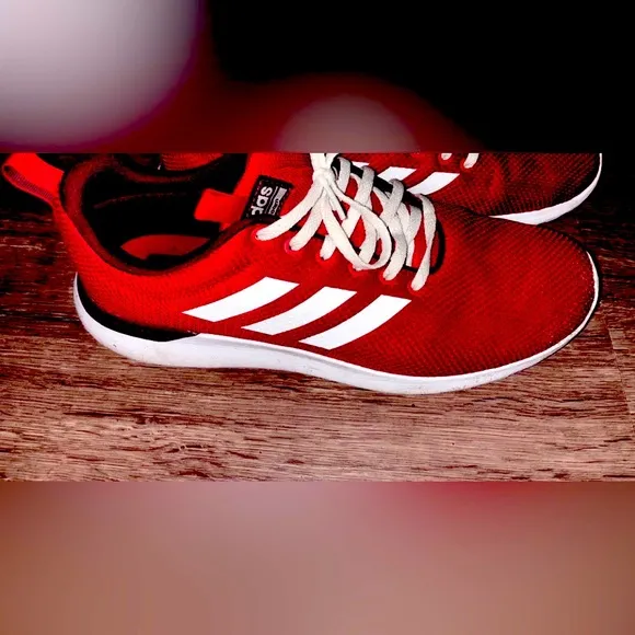 Like new adidas track and jogging shoes ultra light dri fit rare red blood kicks