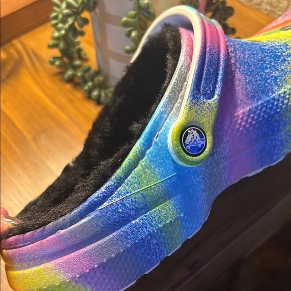Like NEW CROCS colorful with Cozy Lining