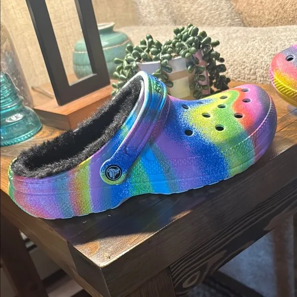 Like NEW CROCS colorful with Cozy Lining