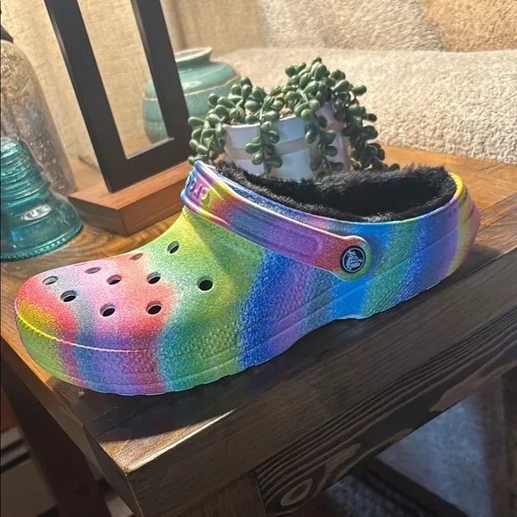 Like NEW CROCS colorful with Cozy Lining