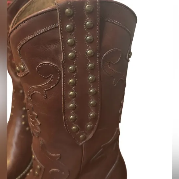 Like New Stetson Women's Mule Ears Bling Cowboy Boots Mid-Calf Size 8
