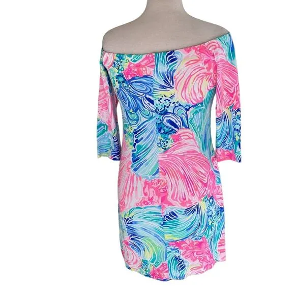 LILLY PULITZER  Laurana Off the Shoulder  Dress Beach Please Small Style 25507