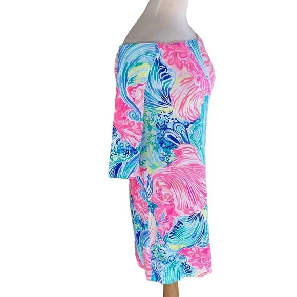 LILLY PULITZER  Laurana Off the Shoulder  Dress Beach Please Small Style 25507