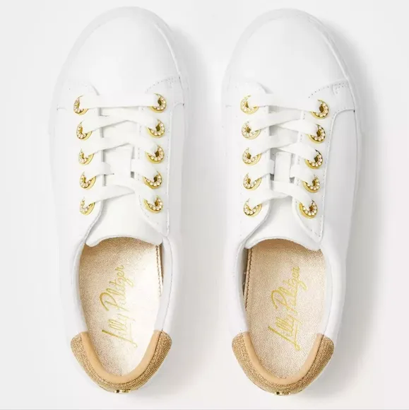 Lilly Pulitzer Lux Hallie Sneaker Shoes Resort White Size 7