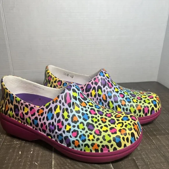 Lisa Frank Women’s Crocs Neria Pro II Clogs Pink Multi Cheetah Print Size‎ 10