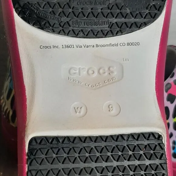 Lisa Frank Women’s Crocs Neria Pro II Clogs Pink Multi Cheetah Print Size‎ 10
